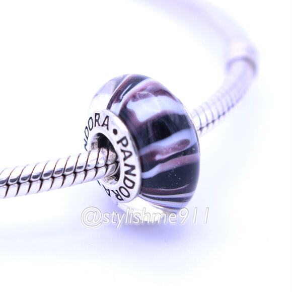 Authentic Pandora Zebra Murano Charm - Picture 3 of 10